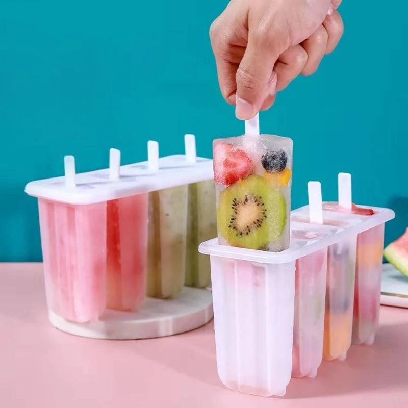 4-Cell DIY Popsicle Mold – Ice Cream & Ice Lolly Maker Popsicle Mold Axl