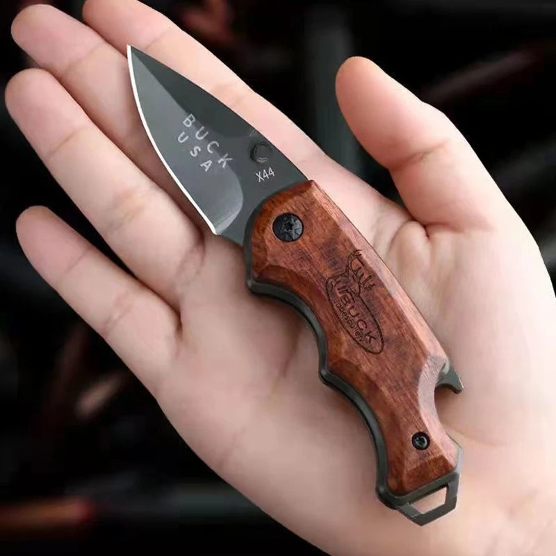 EDC Folding Pocket Knife – Stainless Steel & Rosewood Handle Folding Pocket Knife Axl