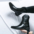 Men's Slip-On Western Chelsea Ankle Boots | Patent Leather Chelsea Ankle Boots Axl A2 43
