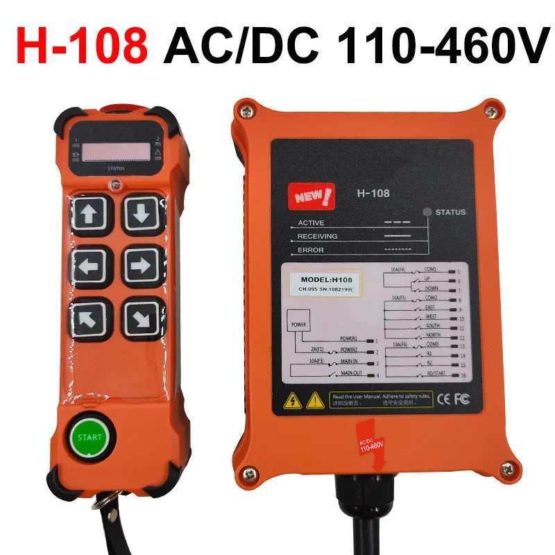CNMAWAY H106/H108 Industrial Wireless Remote Control 6-Button Industrial Remote Control Axl H108 110-460V