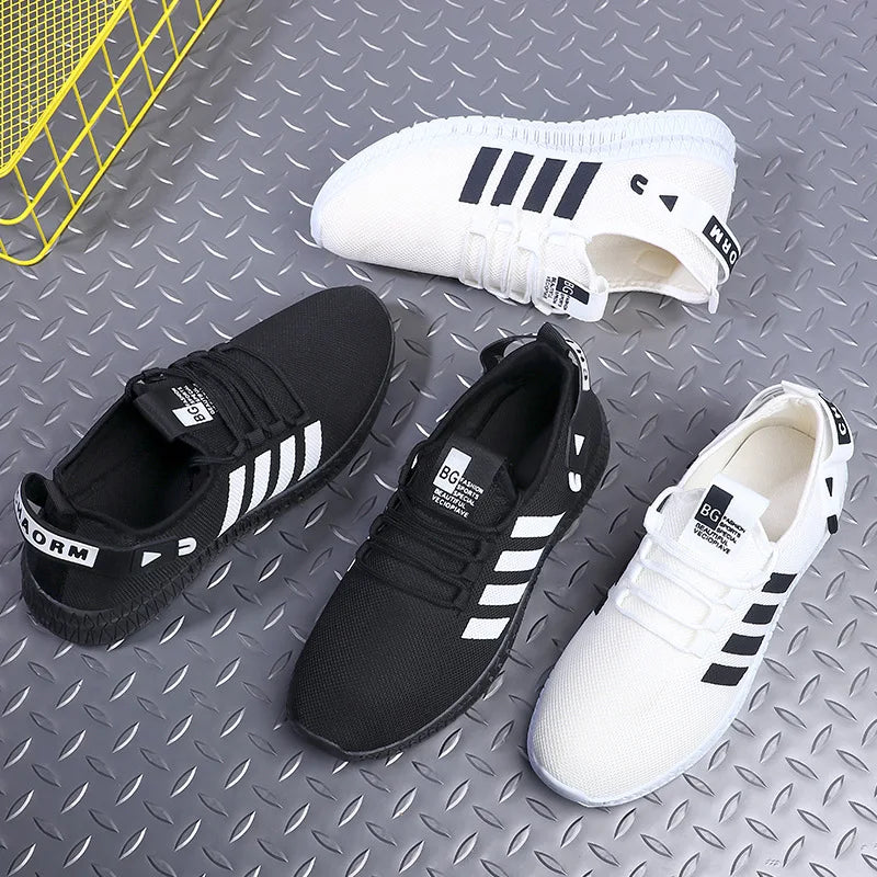 Men's Lightweight Breathable Mesh Casual Sneakers Lace-Up Casual Sneakers Axl