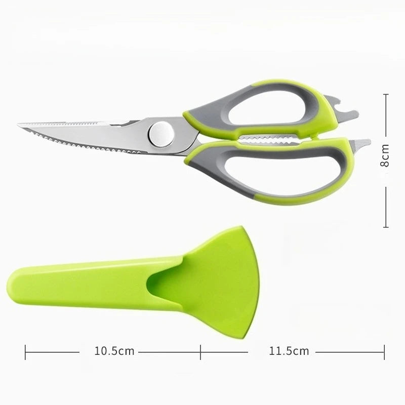 Detachable Kitchen Shears – Stainless Steel Scissors & Cover Kitchen Shears Axl green