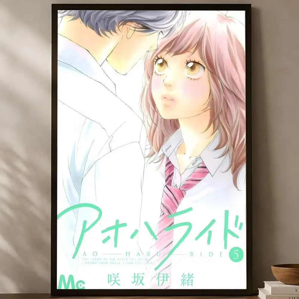 Ao Haru Ride Anime Self-Stick Wall Poster – HD Waterproof Art Anime Wall Poster Axl White04 40X50cmNoframe