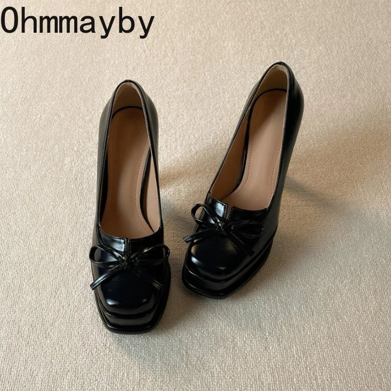 Women's Vintage Chunky Platform Loafers | Slip-On Dress Pumps Platform Dress Pumps Axl