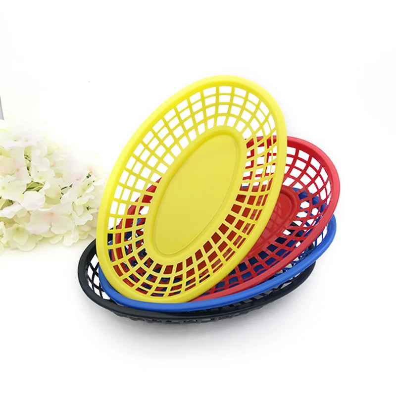 Oval Plastic Food Serving Baskets 6–12 Pcs | Burgers & Fries Food Serving Basket Axl