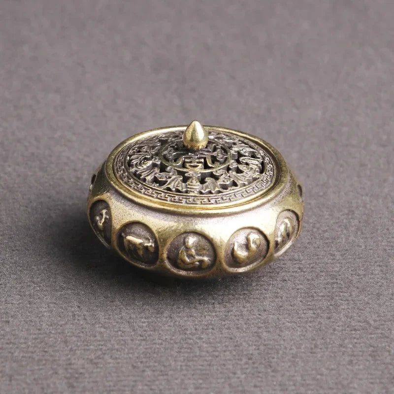 Chinese Zodiac Brass Incense Burner – Antique Bronze Censer Incense Burner Axl