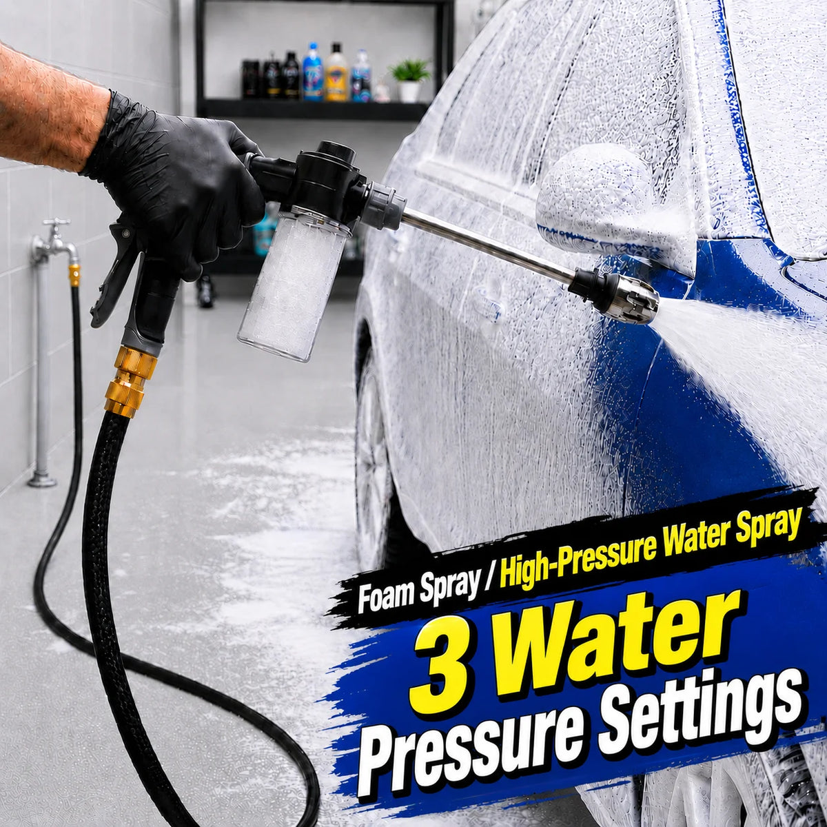 High-Pressure Car Wash Gun & Foam Cannon Garden Hose Nozzle Garden Hose Nozzle Axl
