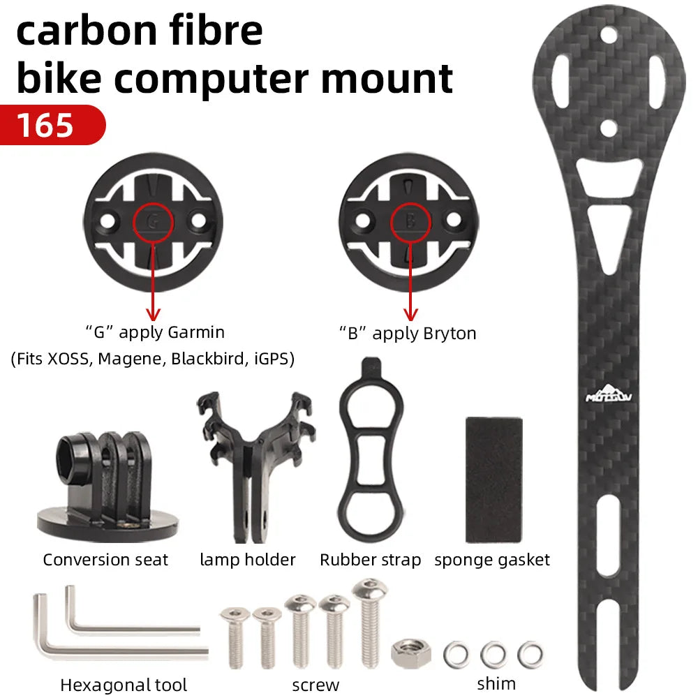 Carbon Fiber Bike Computer Mount – Handlebar Extension Bracket Bike Computer Mount Axl 165mm Carbon fiber c