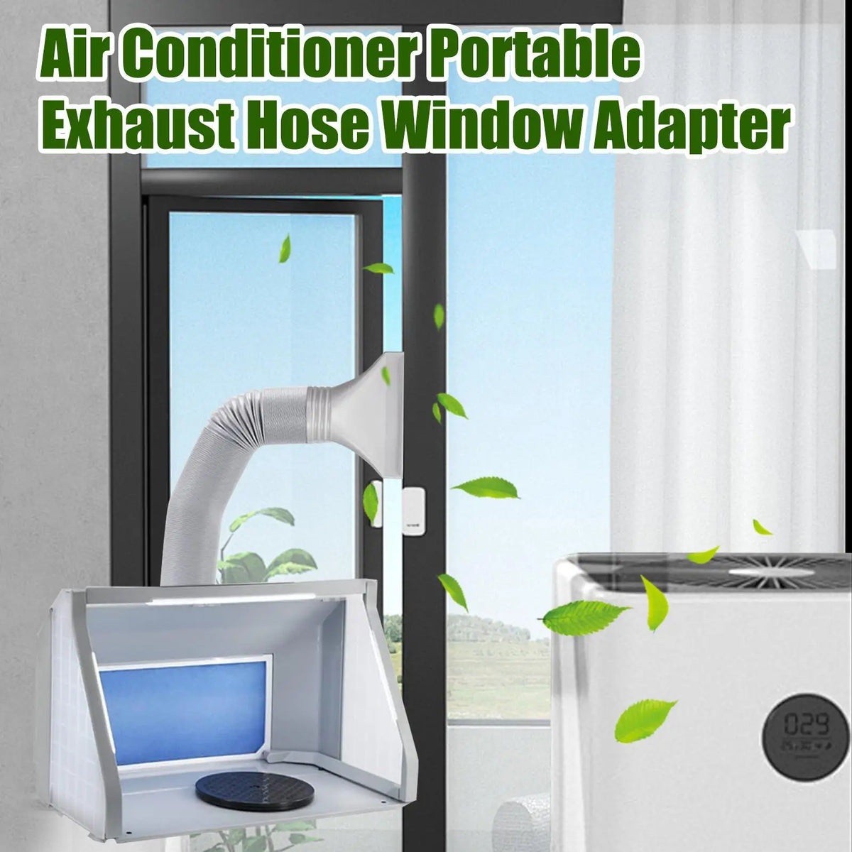 Portable AC Window Exhaust Duct Hose Connector – Flat Adapter AC Duct Connector Axl