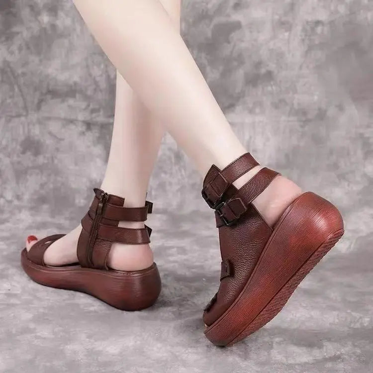Women's Gladiator Wedge Sandals – Retro Platform Roman Style Wedge Sandals Axl