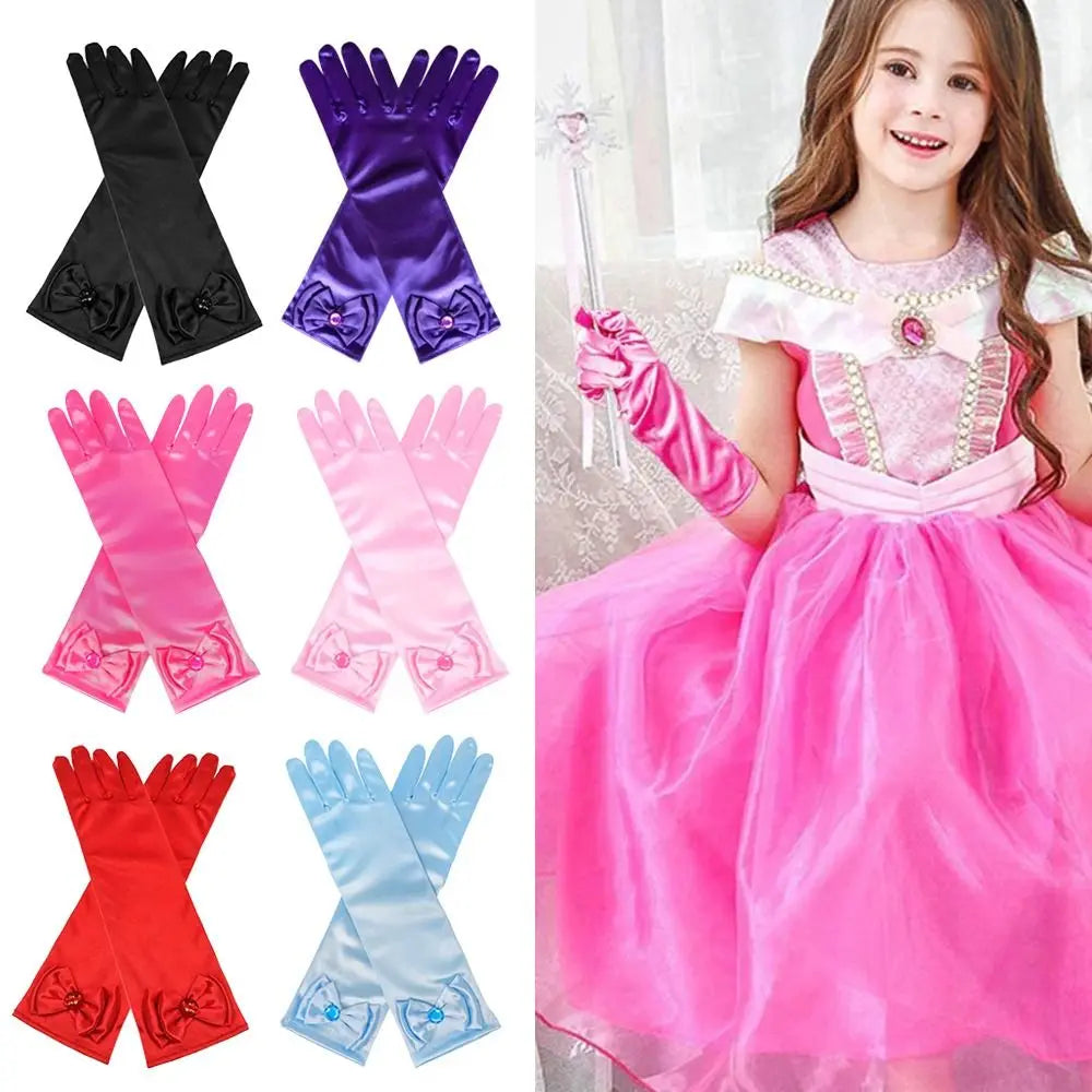 Girls Princess Satin Sequin Gloves – Kids Dance & Dress-Up Kids Dress-Up Gloves Axl