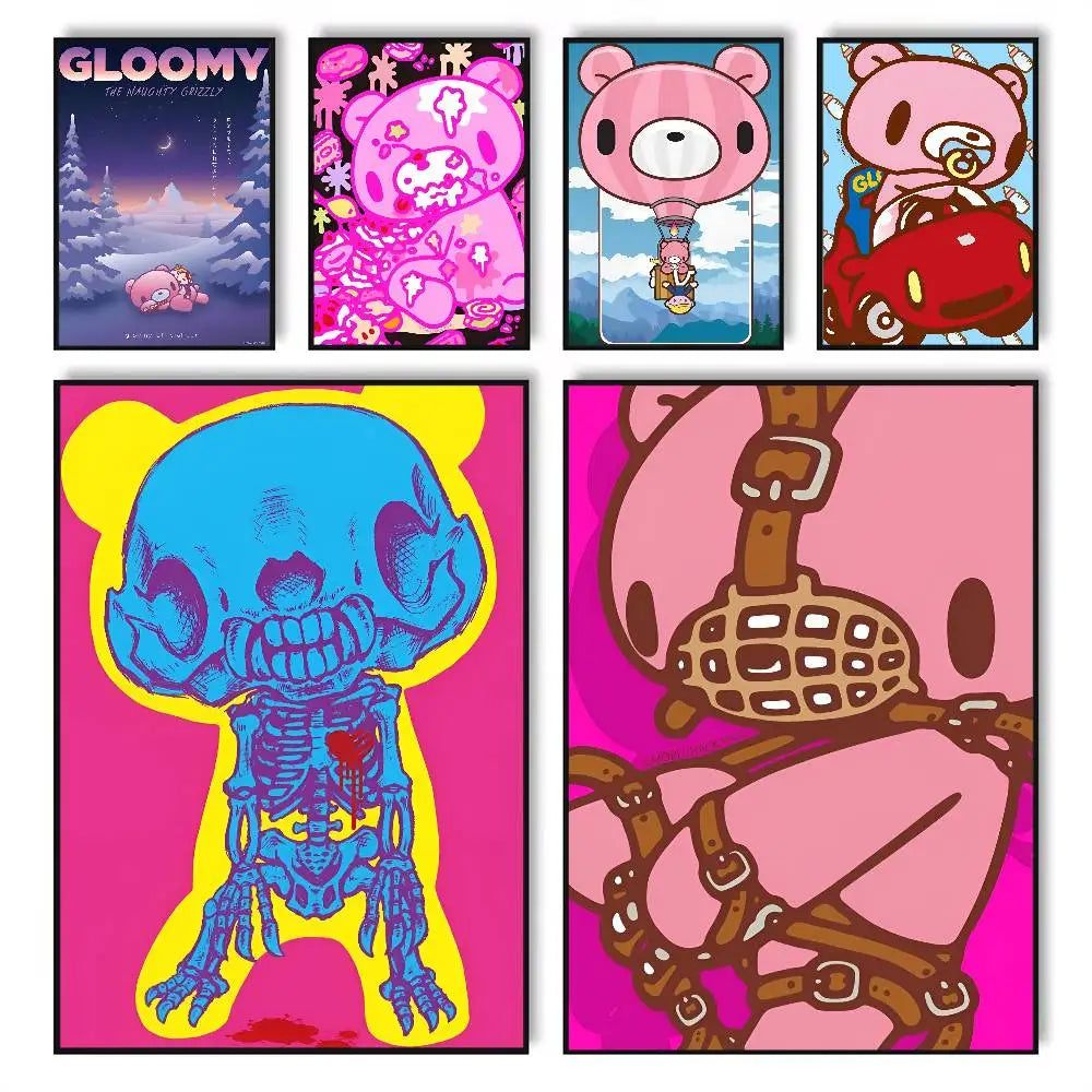 Gloomy Bear Cartoon Poster – Self-Adhesive Waterproof Wall Art Wall Art Poster Axl