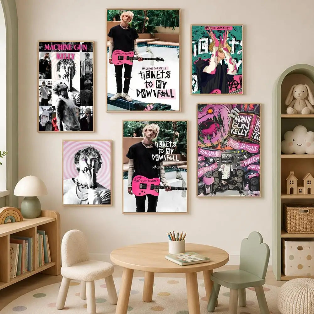 Machine Gun Kelly HD PVC Wall Poster – Self-Stick Home Decor Wall Art Poster Axl