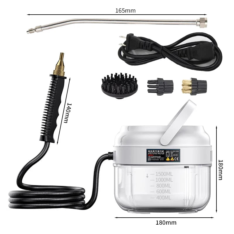 BALASHOV Handheld Steam Cleaner – 1.5L, 6-Speed, Home & Car Handheld Steam Cleaner Axl WHITE 220 V