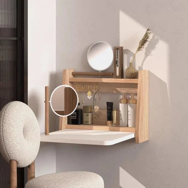 Wall-Mount Wooden Vanity Dressing Table with Mirror | Modern Vanity Dressing Table Axl