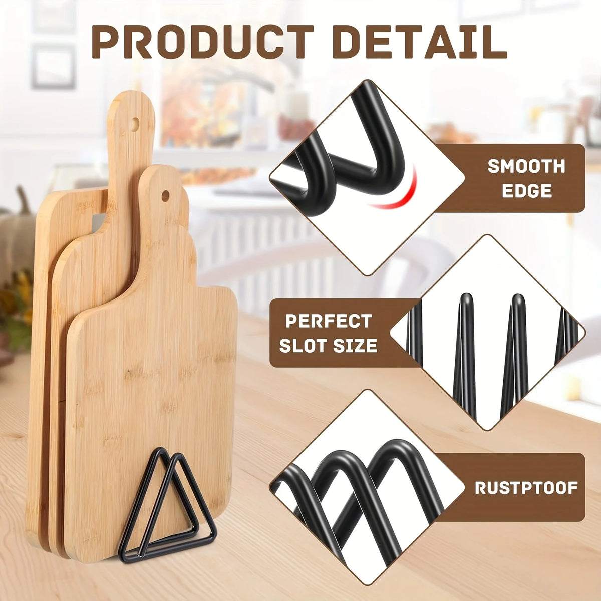 Heavy Duty Metal Cutting Board Rack & Pot Lid Holder Kitchen Storage Rack Axl