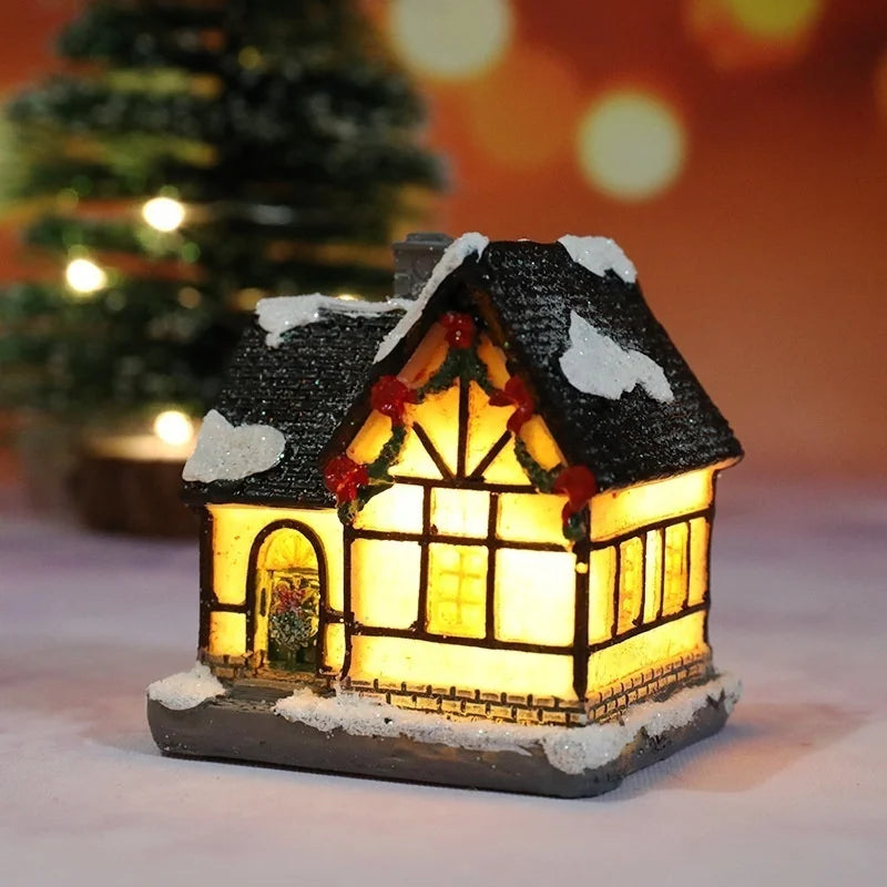 Christmas Resin Miniature House Ornament | Micro Landscape Decor Christmas Ornament Axl D
