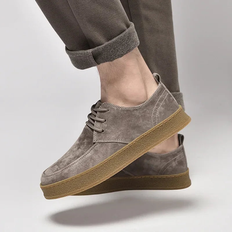 YBQJOO Men's Vintage Cow Suede High Top Lace-Up Casual Shoes Men's Casual Shoes Axl