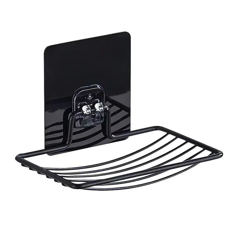 Stainless Steel Wall Mounted Soap Rack with Drainage Tray Soap Rack Axl Black-1PCS