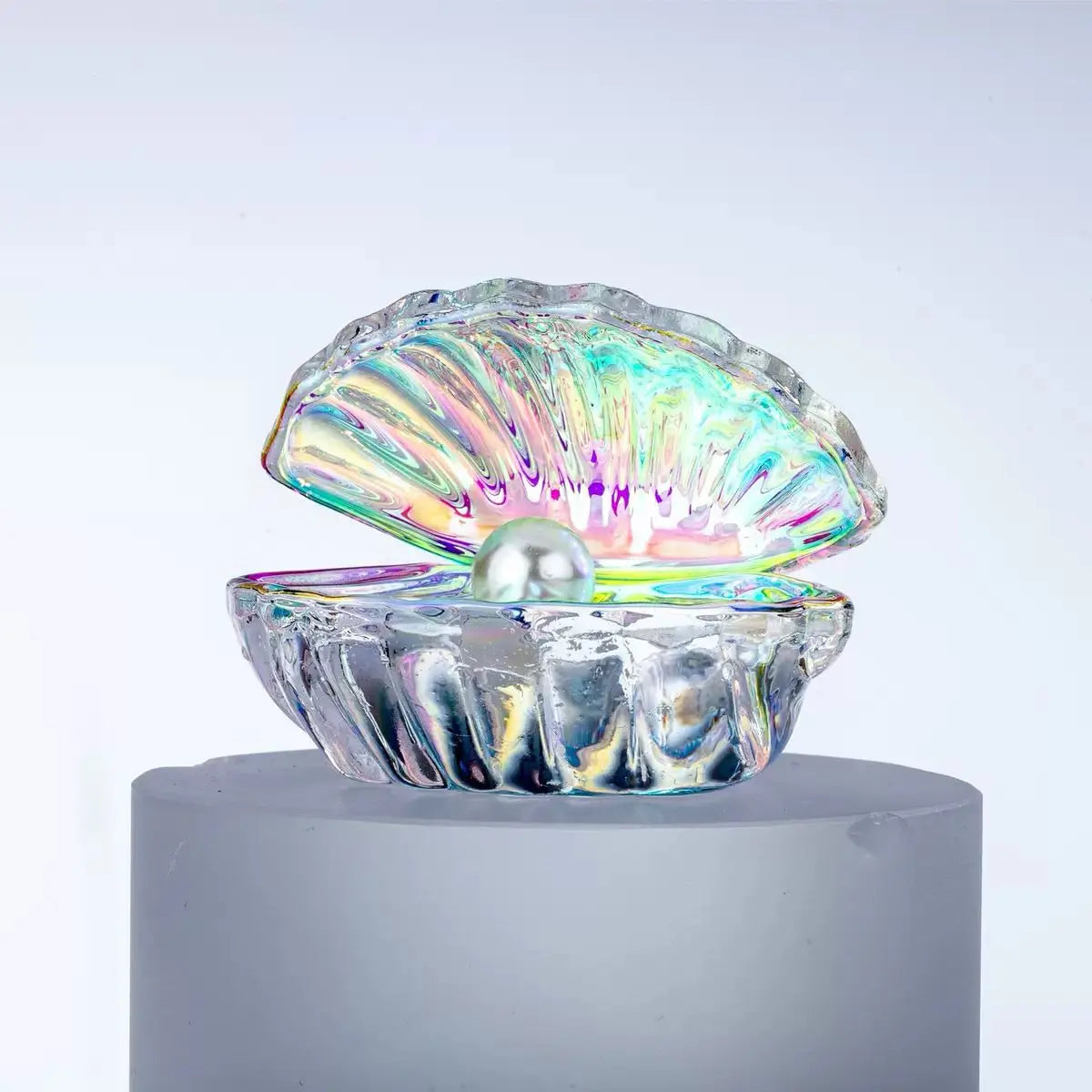 Shell Pearl Crystal Glass Figurine | Modern Art Tabletop Decor Glass Figurine Axl Colorful