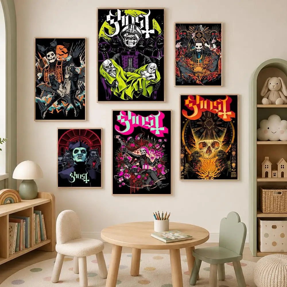 Band Ghost Self-Stick Wall Art Poster – Waterproof HD Decor Wall Art Poster Axl
