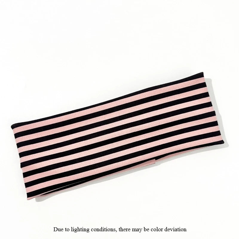 Striped Elastic Headbands Set – Cotton Hair Bands for Women Elastic Headband Set Axl Pink-1pcs