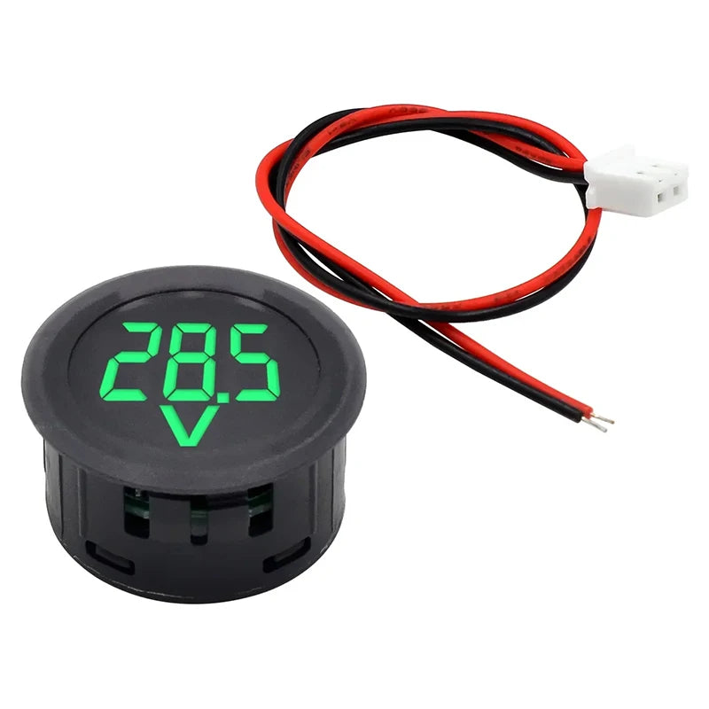 Waterproof DC 4-100V LED Digital Voltmeter – Vehicle Battery Monitor Digital Voltmeter Gauge Axl green