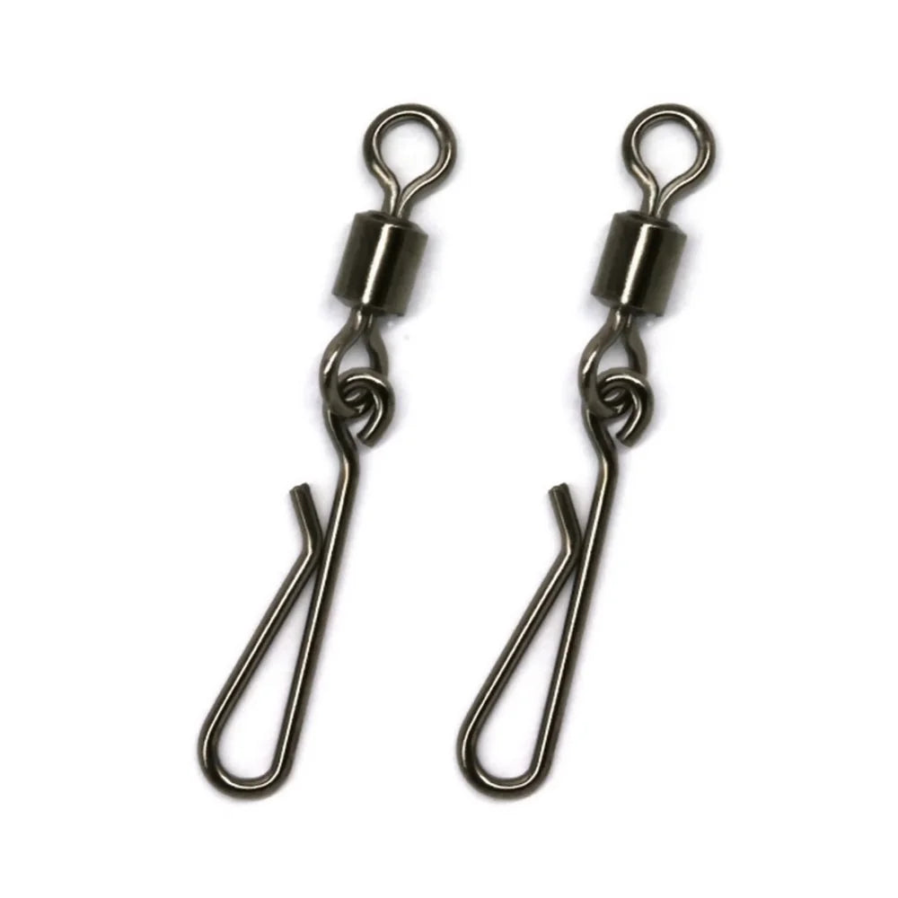 50-Piece Stainless Steel Fishing Rolling Swivels with Hook Fishing Swivels Axl