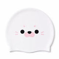 Funny Animal Print Silicone Swim Cap – Waterproof Ear Protection Silicone Swim Cap Axl Pink seal