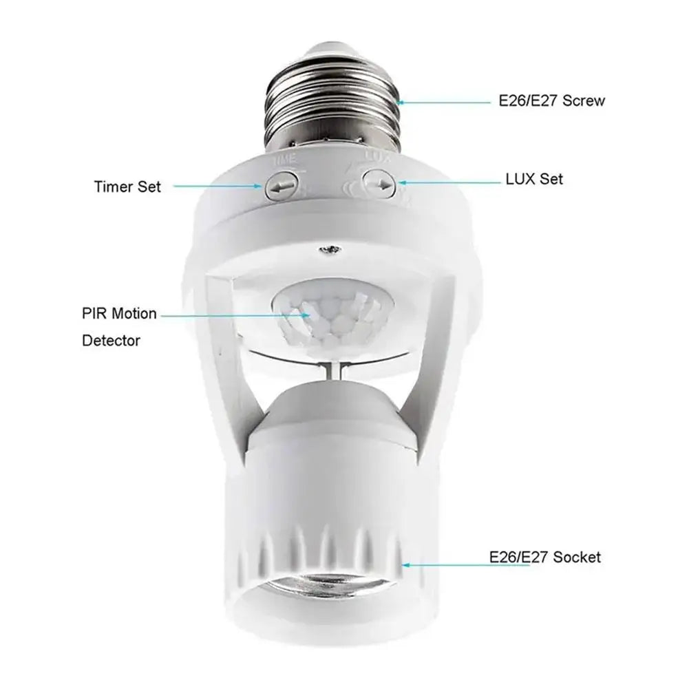 E27 PIR Motion Sensor Lamp Holder – Auto Light Switch Socket Motion Sensor Socket Axl