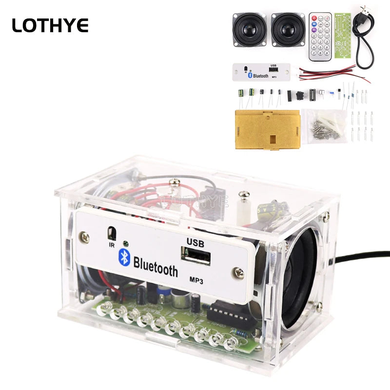Bluetooth DIY Speaker Kit 3W+3W LED Spectrum Amplifier & Remote DIY Speaker Kit Axl