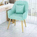 Light Luxury Vanity Chair – Makeup & Nail Art Dressing Stool Vanity Dressing Chair Axl Blue-Throw pillow