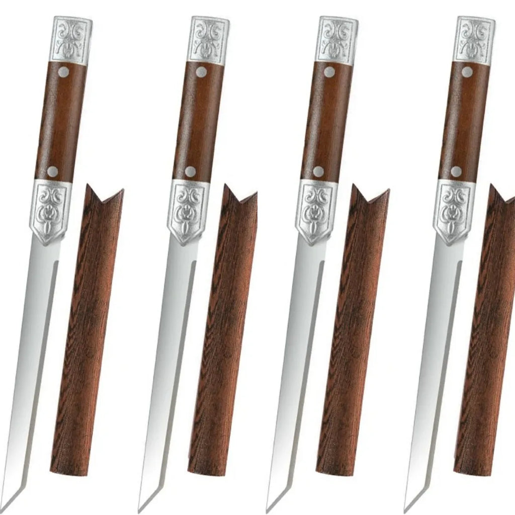 M390 Damascus Steel Knife Set – 62HRC Ultra-Sharp Blades Damascus Kitchen Knife Set Axl 4pcs B