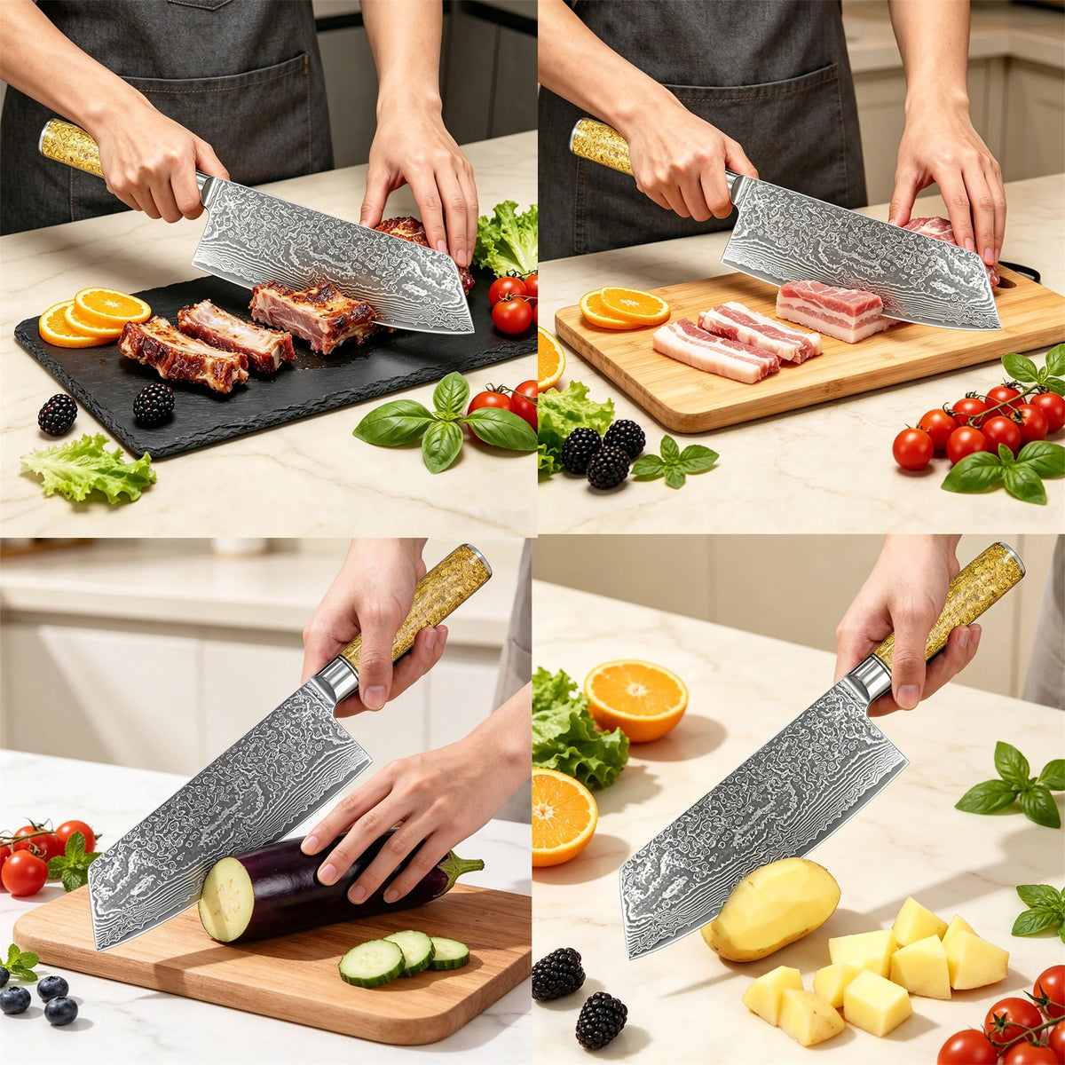 67-Layer Damascus Steel Chef Knife – Sharp Kitchen Cleaver Damascus Chef Knife Axl