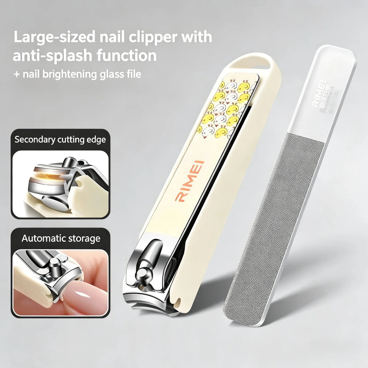 PLYS Stainless Steel Nail Clipper Set – Splash-Proof + Storage Nail Clipper Set Axl 2PCS A