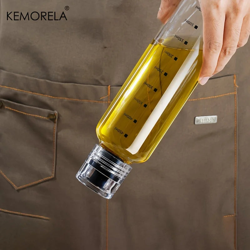 KEMORELA Glass Oil Bottle with Scale 300/450/600ml | Kitchen Glass Oil Dispenser Axl