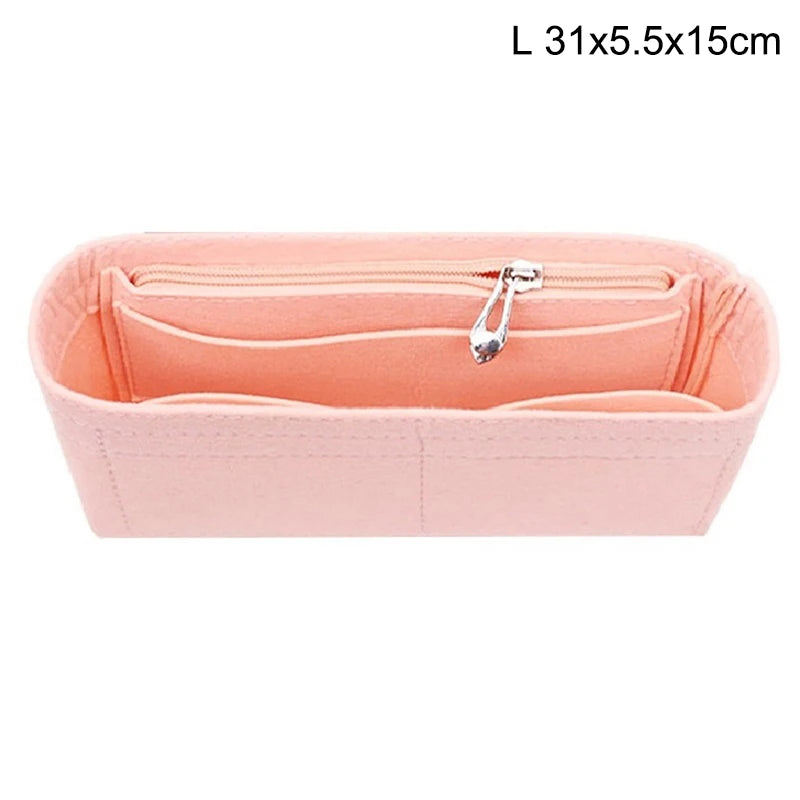 Felt Bag Organizer Insert – Multi-Pocket Handbag Liner Bag Organizer Insert Axl Pink L