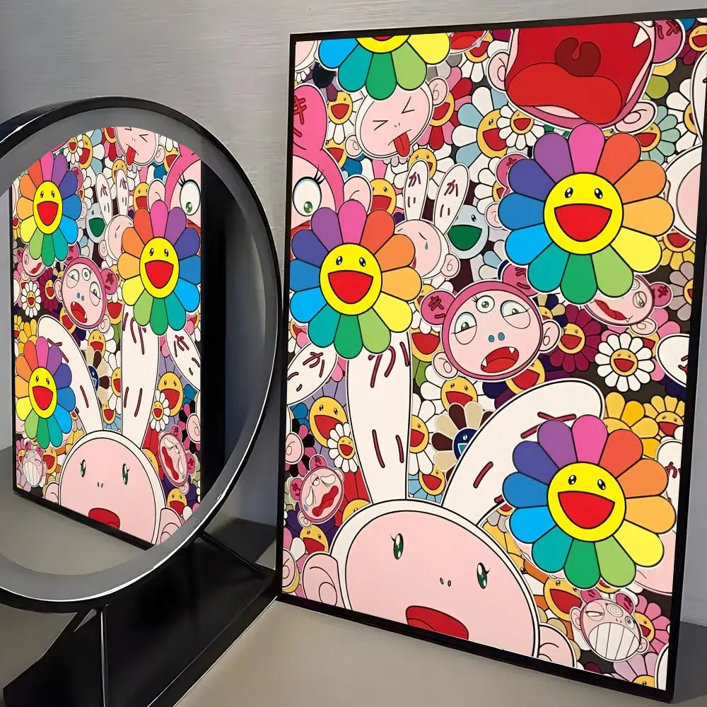 Murakami-Style Art Poster – Self-Adhesive Wall Sticker Decor Wall Art Poster Axl Black3 21X30cmNoframe