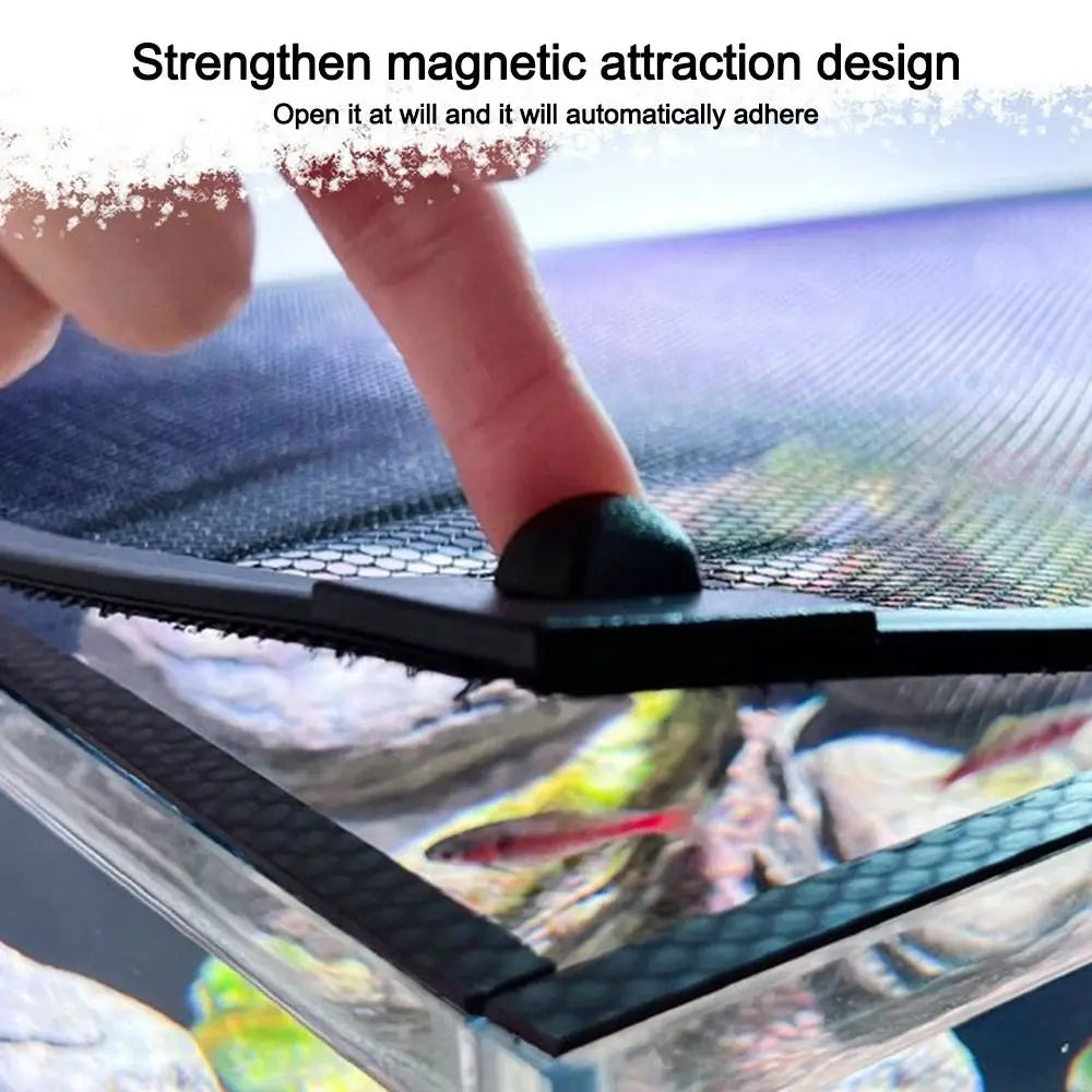 Magnetic Mesh Aquarium Lid Cover – Anti-Jump Fish Tank Net Aquarium Lid Cover Axl