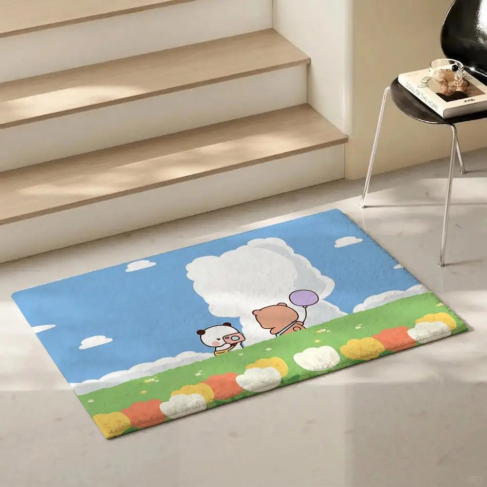 Cute Character Flannel Floor Mat – Non-Slip Soft Indoor Rug Indoor Floor Mat Axl
