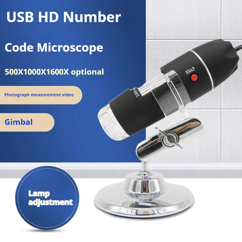 USB Digital Microscope 500X–1600X | 8-LED & Measurement Tool USB Digital Microscope Axl
