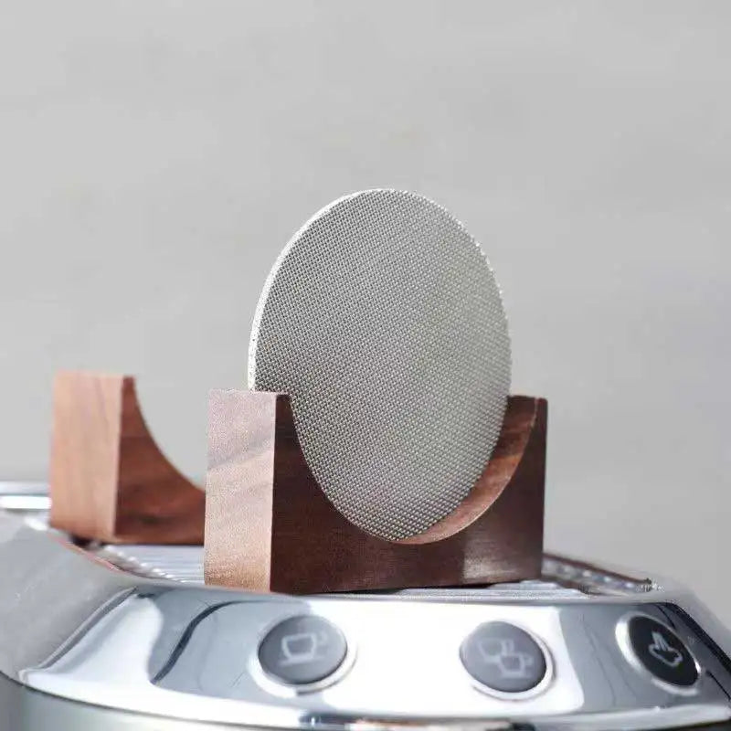 Walnut Espresso Puck Screen Stand – 51/53/58mm Portafilter Coffee Accessory Stand Axl