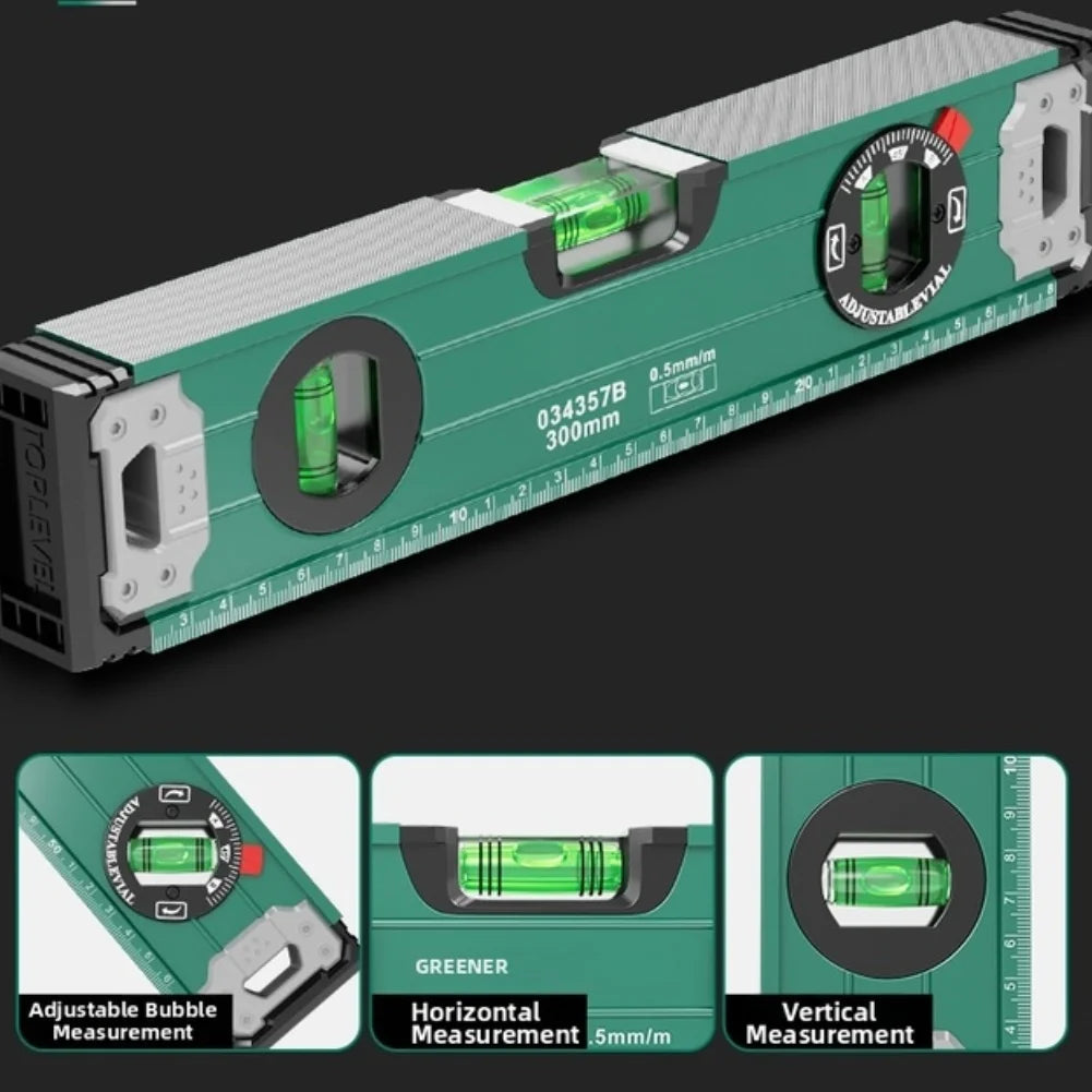 Magnetic Bubble Level Ruler – Aluminum Spirit Level Gauge Spirit Level Ruler Axl