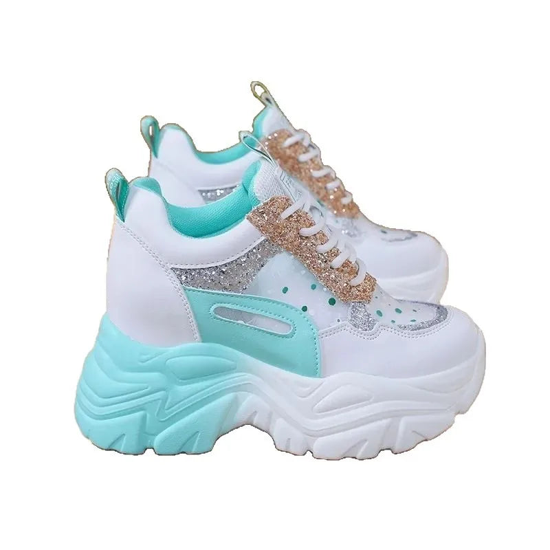 Women's Chunky Platform Sneakers – Breathable Wedge Sport Shoes Platform Sneakers Axl