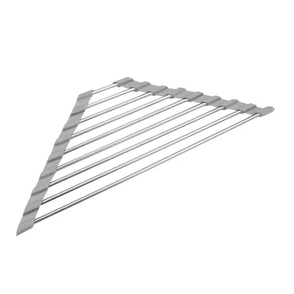 Triangle Foldable Dish Drying Rack – Stainless Steel Sink Caddy Dish Drying Rack Axl Gray