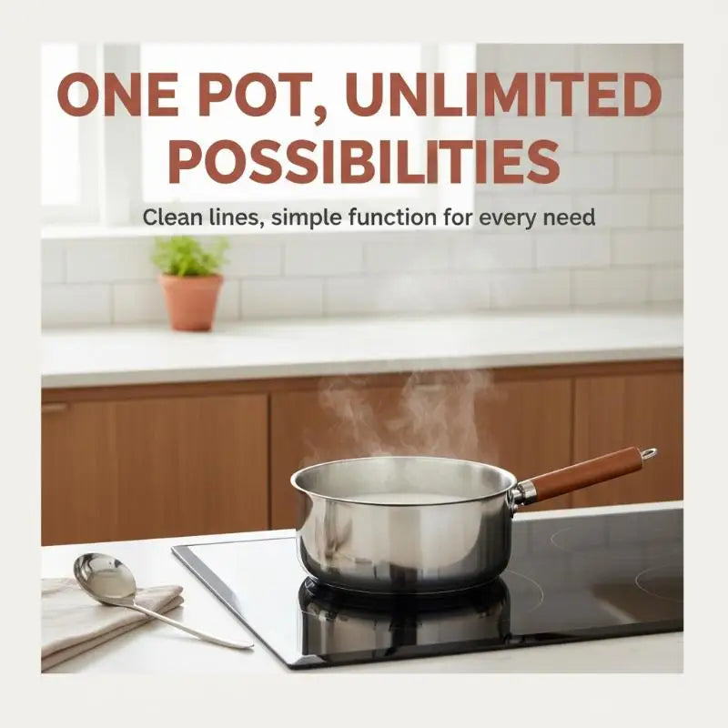 Stainless Steel Mini Saucepot with Wood Handle & Spoon Mini Saucepot Axl