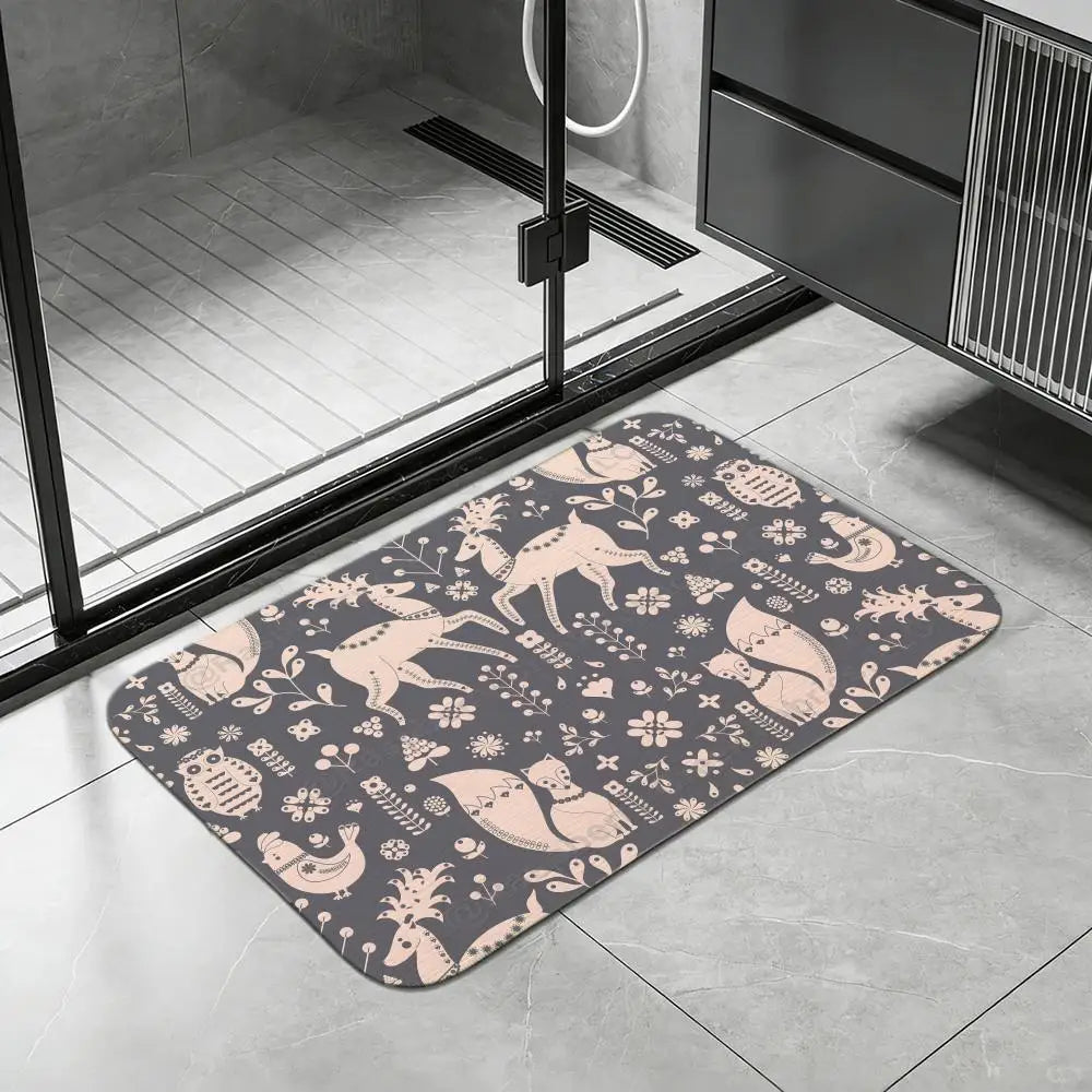 Nordic Forest Diatomite Bath Mat – Quick Dry & Non-Slip Diatomite Bath Mat Axl White6 30x45cm