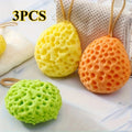 Flower-Shaped Exfoliating Bath Sponge Set – Foaming Massage Balls Bath Sponge Set Axl 3pcs set