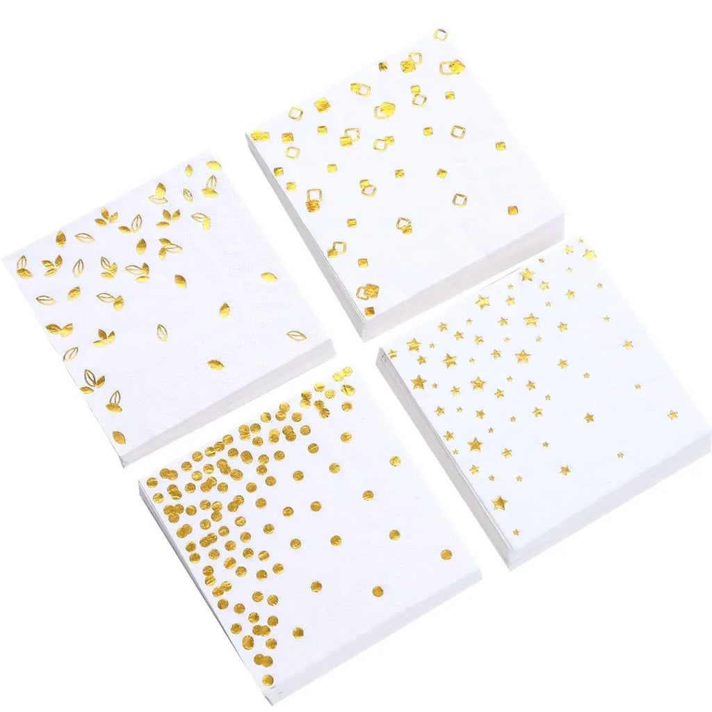 100-Pack 3-Ply Cocktail Napkins 5x5" – Wedding & Party Napkins Disposable Paper Napkins Axl