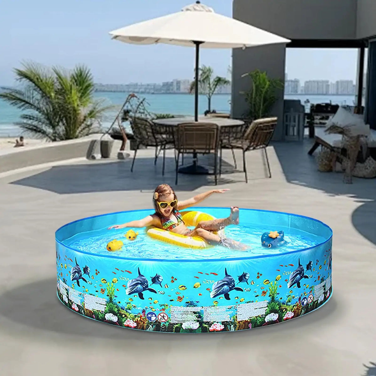 Foldable Pet Swimming Pool – Portable Round PVC Dog Bath Pool Foldable Pet Pool Axl